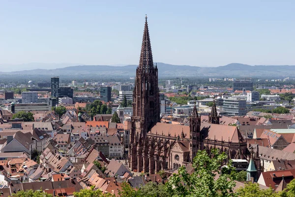 Historische Stadt Freiburg Breisgau Mit Dem Berühmten Freiburger Münster Deutschland — Stockfoto