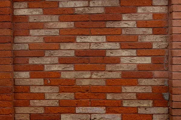 Pattern Brick Wall Light Red Dark Red Bricks —  Fotos de Stock