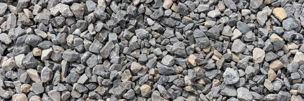 Panoramic Image Gray Gravel Stones Gravel Stones Background — Photo