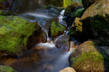 Long exposure of the Menzenschwander waterfall in the Black Forest. Germany