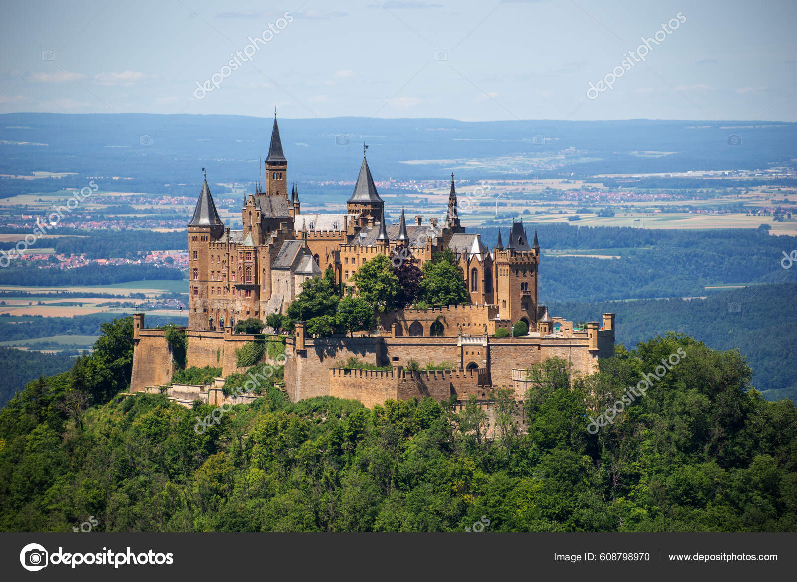 Hohenzollern Castle Mountain Top Germany Famous Landmark Vicinity ...