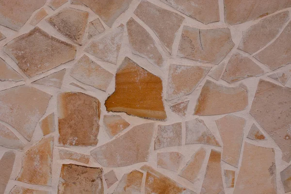 Parede Pedra Com Pedras Tamanho Misto Formas Diferentes — Fotografia de Stock