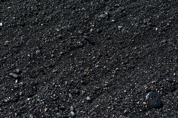 Close Van Het Vulkanische Zwarte Zand — Stockfoto