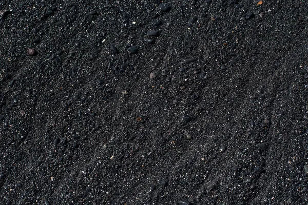 Närbild Vulkanisk Svart Sand — Stockfoto