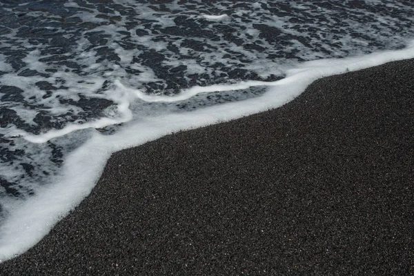 Imagem Perto Areia Negra Vulcânica — Fotografia de Stock