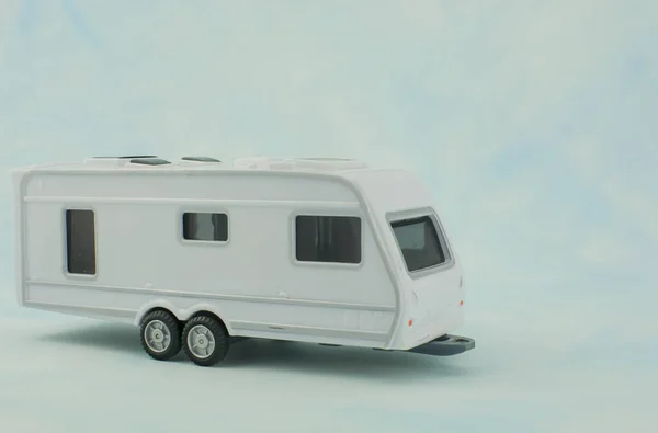 Motorhome Camper Van Trailer Toy Ligth Background — Stock Photo, Image