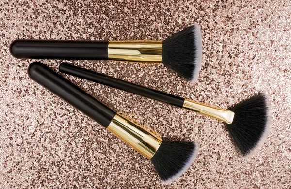 Make Brushes Different Sizes Gold Background — Stock Photo, Image
