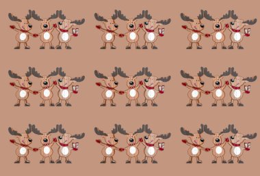 Kusursuz desenli Noel dekorasyonu B 'deki ren geyikleri.