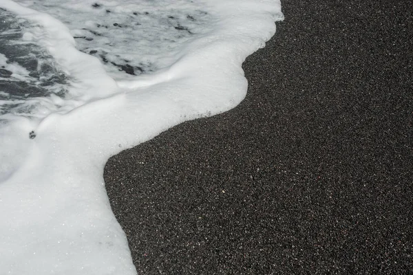 Κοντινή Φωτογραφία Της Βουλκανικής Μαύρης Άμμου — Φωτογραφία Αρχείου