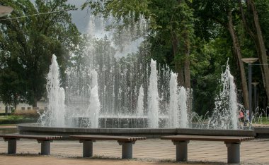 Druskininkai, Litvanya spa Park'ta müzik çeşme.