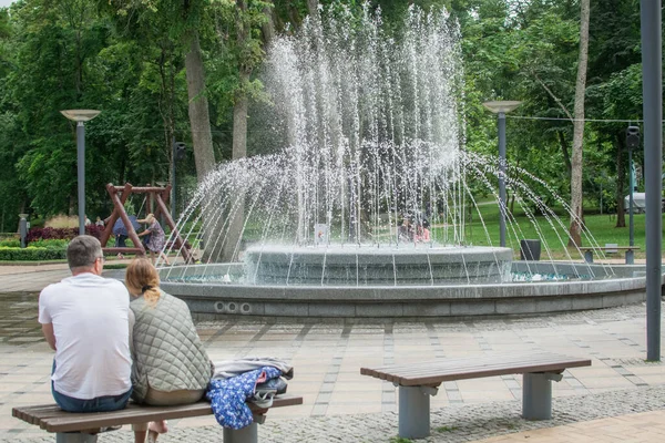 Druskininkai Litvanya Spa Park Müzik Çeşme — Stok fotoğraf