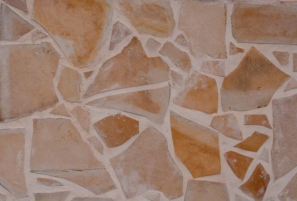 Parede Pedra Com Pedras Tamanho Misto Formas Diferentes — Fotografia de Stock