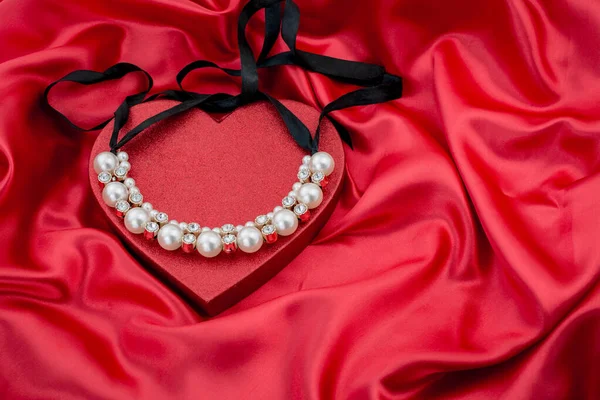 Red Sexy Background Heart Shape Box Valentines Day — Zdjęcie stockowe