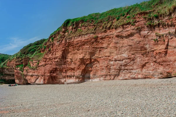 Red Sandstones Ladram Bay English Channel Coast — Stockfoto