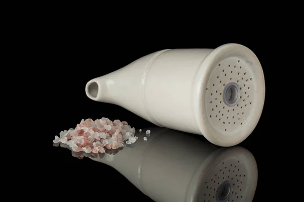 Original Himalayan Crystal Salt Inhaler Black Background — Stock Photo, Image