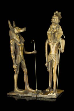 Antik Mısır tanrısı Anubis 'in siyah heykeli