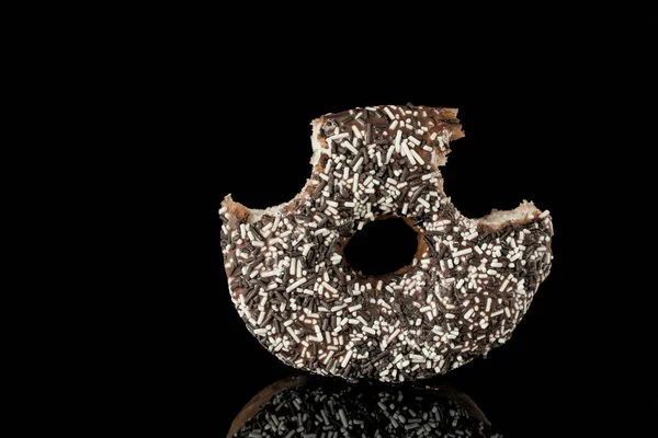 Bild Eines Donuts Auf Schwarzem Hintergrund — Stockfoto