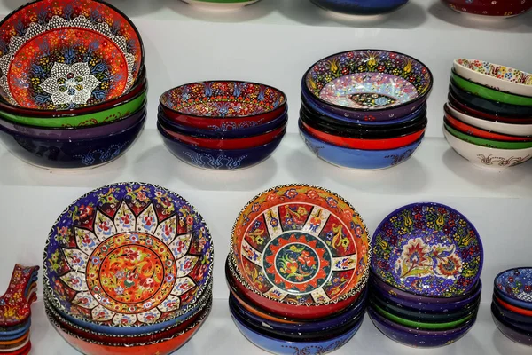 Turkish ceramics in gift shop Turkey
