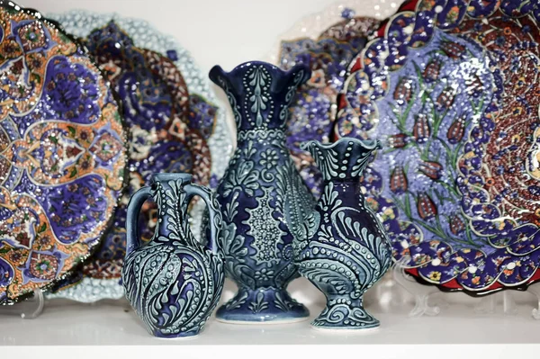 Ceramica Turca Nel Negozio Souvenir Turchia — Foto Stock