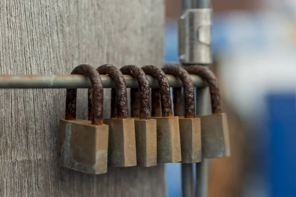 Metal locks. A bunch of locks. Heart locks. A symbol of love