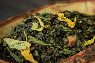 Tam yaprak gevşek yeşil, siyah çay tahta kaşık-3.dng