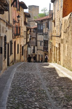 sokak. Frias. Burgos. İspanya.