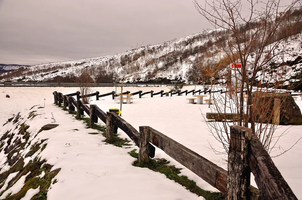 雪。ramales デ ラ ビクトリア。スペイン. — ストック写真