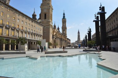 el pilar Meydanı. Zaragoza. İspanya.