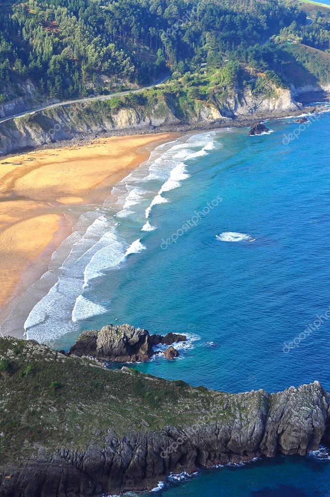 Plage De Laga Ibarrangelu Espagne Photographie