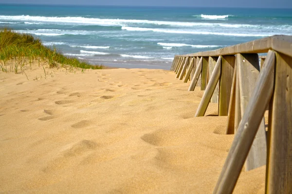 Liencres beach. Cantabria. Spanyolország. — Stock Fotó