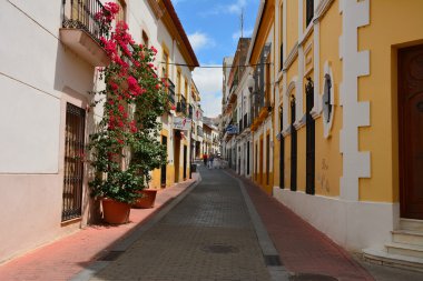 Typical street. Merida. Spain. clipart