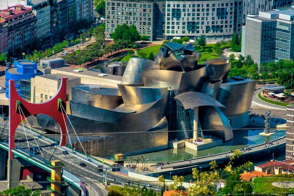 Guggenheim Museum Seen Artxanda Mountain Area City Bilbao Spain — Stock Photo, Image