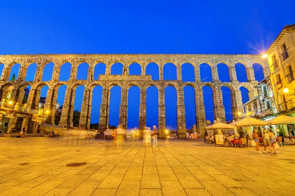 View Aqueduct Segovia Spain Blue Hour — Stock Photo, Image