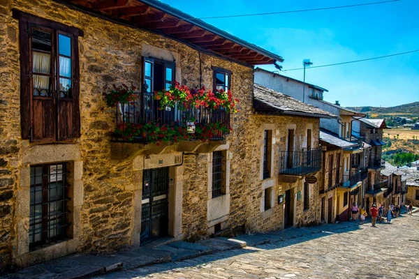 Typical Street Sanabria Population Located Province Zamora Spain Spring Balconies — Stock Photo, Image