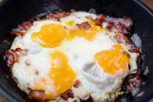 Fried Egg Bacon Pan — Stock Photo, Image
