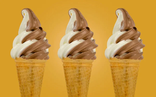 Sağlam bir arka planda kıvırcık dondurma.