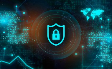 Çevrimiçi siber güvenlik. Güvenlik ve koruma ağda. Kişisel veri koruması.