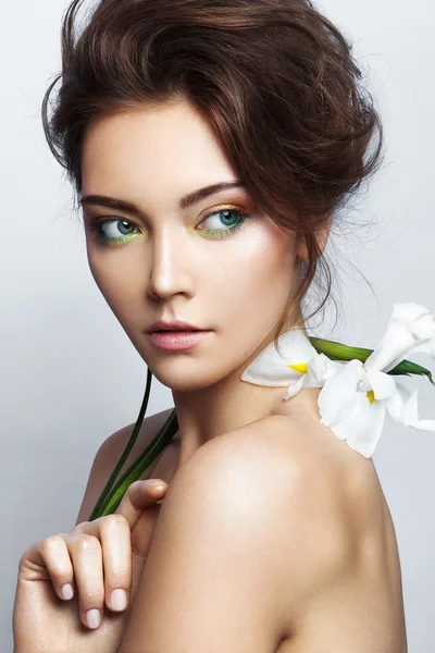 güzel bir kadın portresi stüdyo yakın çekim