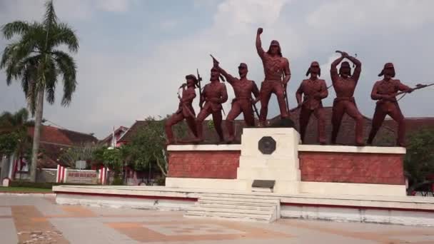 Blitar Jawa Timur Indonesia Mei 2021 Monumen Peta Sebagai Lambang — Stok Video