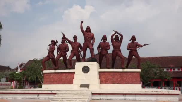 Blitar Jawa Timur Indonesia Mei 2021 Monumen Peta Sebagai Lambang — Stok Video