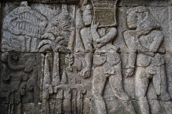 Pierre Sculptée Sur Pierre Temple Penataran Temple Panataran Blitar Java — Photo