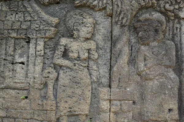 Pedra Esculpida Templo Penataran Pedra Templo Panataran Blitar Java Oriental — Fotografia de Stock