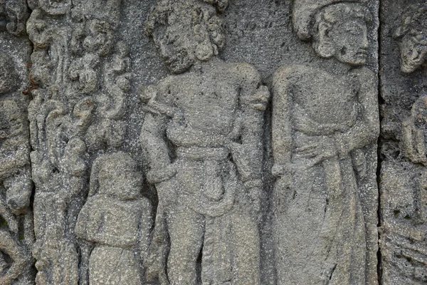 Pedra Esculpida Templo Penataran Pedra Templo Panataran Blitar Java Oriental — Fotografia de Stock