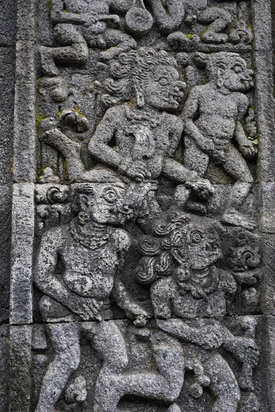 Pedra Esculpida Templo Penataran Pedra Templo Panataran Blitar Java Oriental — Fotografia de Stock