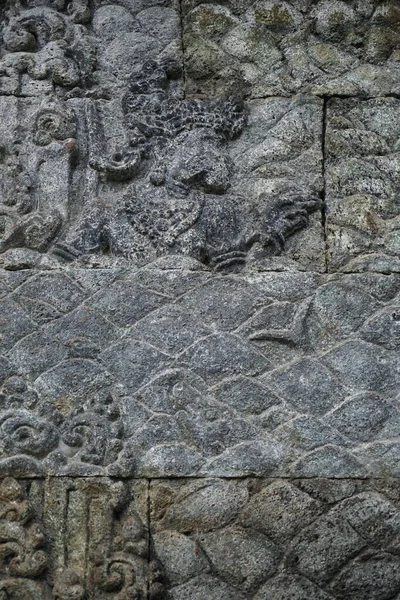 Pedra Esculpida Templo Penataran Pedra Templo Panataran Blitar Java Oriental — Fotografia de Stock