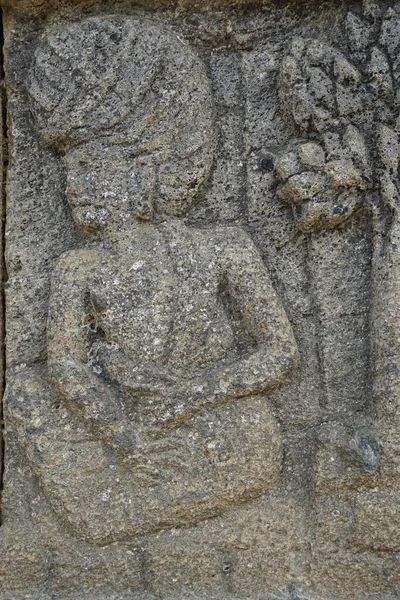 Vytesaný Kámen Kamenném Penatarském Chrámu Panatarský Chrám Blitar Východní Jáva — Stock fotografie