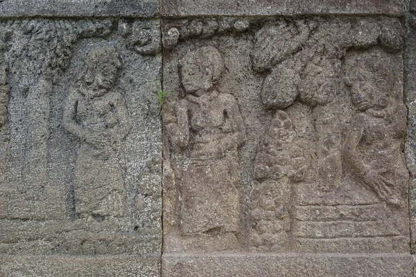 Pedra Esculpida Templo Penataran Pedra Templo Panataran Blitar Java Oriental — Fotografia de Stock