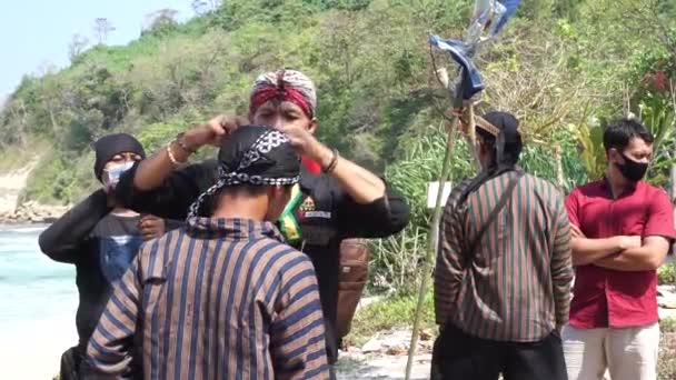 Discurs Deschidere Sedekah Bumi Ziua Recunostintei Javaneze Plaja Sanggar — Videoclip de stoc