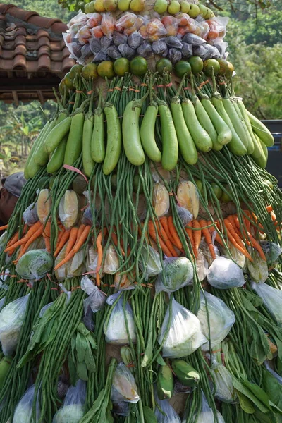 Tumpeng Sayur Cono Vegetale Alla Cerimonia Del Sedekah Bumi Ringraziamento — Foto Stock