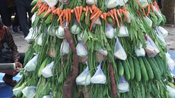 Tumpeng Sayur Κώνο Λαχανικών Στην Τελετή Του Sedekah Bumi Ευχαριστίες — Αρχείο Βίντεο